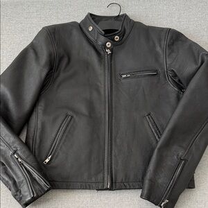 FMC vintage Black Leather riding Biker Jacket